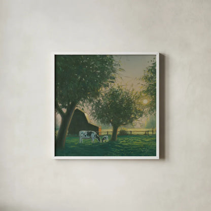 Farm Life IV by James Wiens. Shown in a crisp white glass frame for a clean and minimalist style. Available as an archival giclee rolled canvas, fine art paper, or poster print. SKU 32389a.