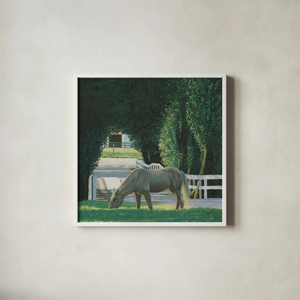 Farm Life VI by James Wiens. Shown in a crisp white glass frame for a clean and minimalist style. Available as an archival giclee rolled canvas, fine art paper, or poster print. SKU 32391a.