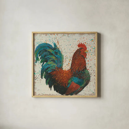 Farm Proud I by James Wiens. Shown in a natural wood glass frame for a timeless modern aesthetic. Available as an archival giclee rolled canvas, fine art paper, or poster print. SKU 20447a.