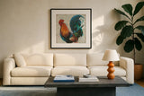 Farm Proud II by James Wiens. Displayed in a glass frame with matte in a clean modern living room. Available as an archival giclee rolled canvas, fine art paper, or poster print. SKU 20448a.