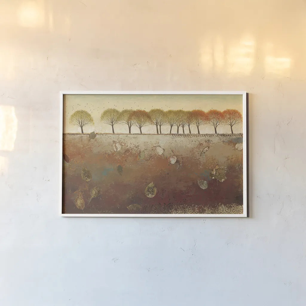 Field and Forest by James Wiens. shown as a paper print in a white frame. Available as a archival giclee rolled canvas, fine art paper, or poster print. SKU 27766i.