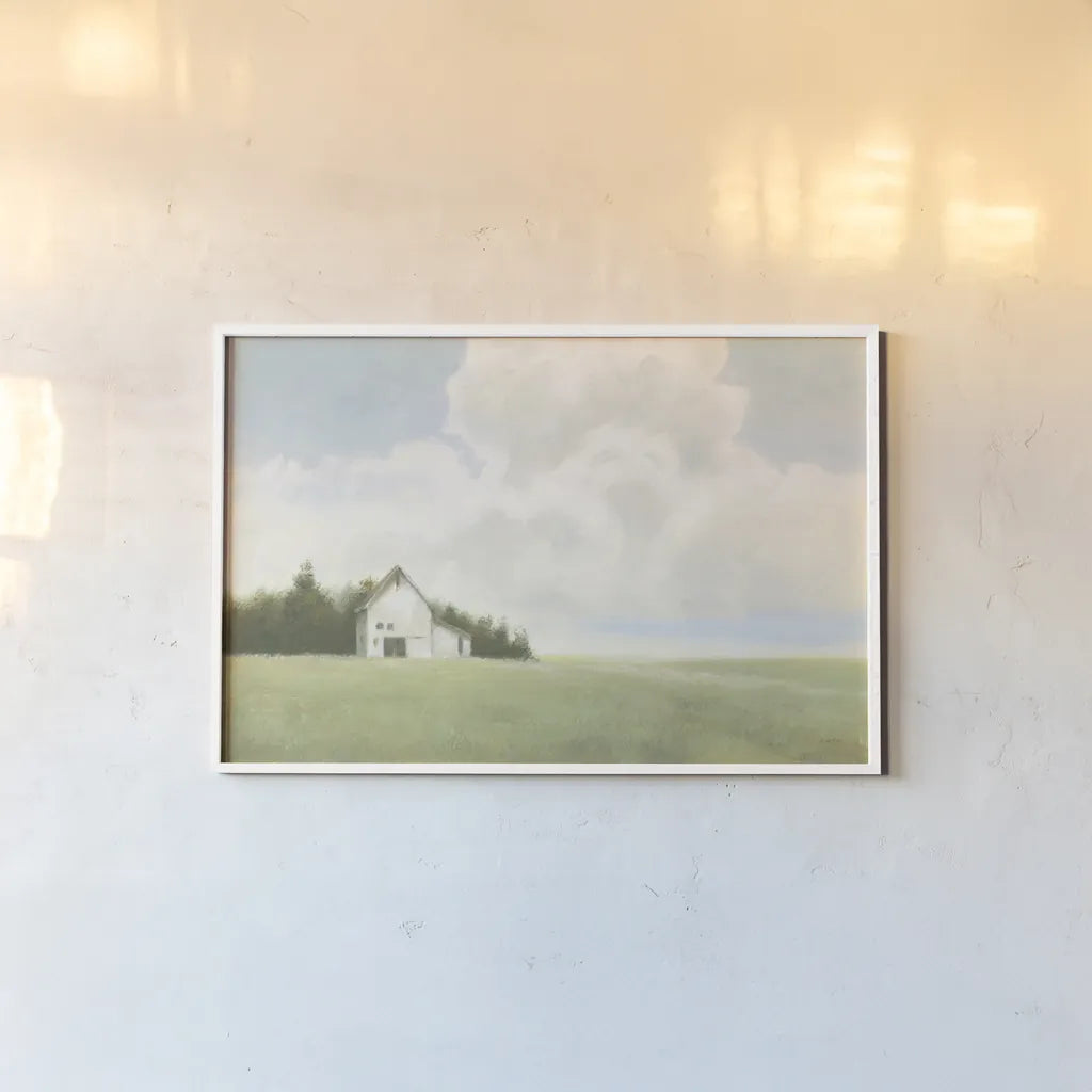 Field and Sky v2 by James Wiens. shown as a paper print in a white frame. Available as a archival giclee rolled canvas, fine art paper, or poster print. SKU 56406i.