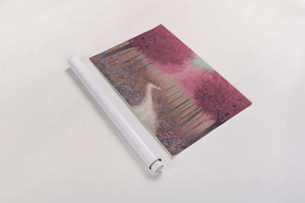 Forest Pathway Spring by James Wiens. shown as a rolled paper print. Available as archival giclee rolled canvas, fine art paper, or poster print. SKU 28272i.