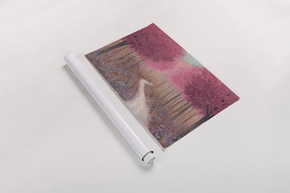 Forest Pathway Spring by James Wiens. shown as a rolled paper print. Available as archival giclee rolled canvas, fine art paper, or poster print. SKU 28272i.