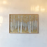 Forest of Gold by James Wiens. shown as a paper print in a natural frame. Available as a archival giclee rolled canvas, fine art paper, or poster print. SKU 70217i.