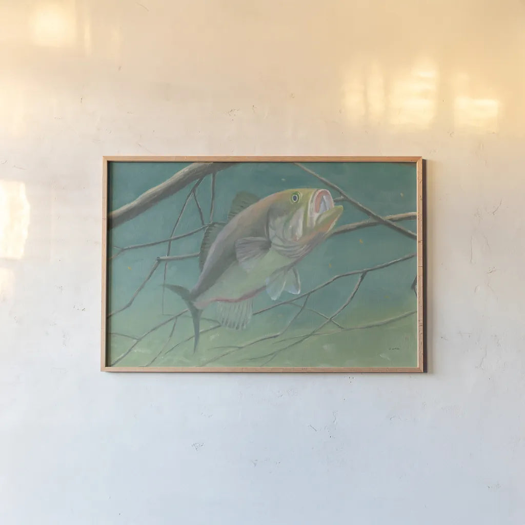 Fresh Catch II by James Wiens. shown as a paper print in a natural frame. Available as a archival giclee rolled canvas, fine art paper, or poster print. SKU 81493i.