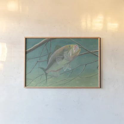 Fresh Catch II by James Wiens. shown as a paper print in a natural frame. Available as a archival giclee rolled canvas, fine art paper, or poster print. SKU 81493i.