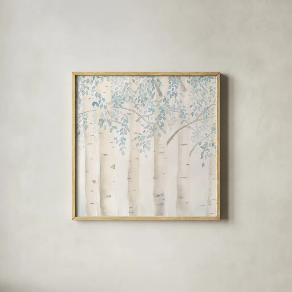 Fresh Forest Crop II by James Wiens. Shown in a natural wood glass frame for a timeless modern aesthetic. Available as an archival giclee rolled canvas, fine art paper, or poster print. SKU 60289a.