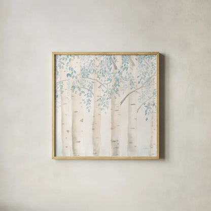 Fresh Forest Crop II by James Wiens. Shown in a natural wood glass frame for a timeless modern aesthetic. Available as an archival giclee rolled canvas, fine art paper, or poster print. SKU 60289a.