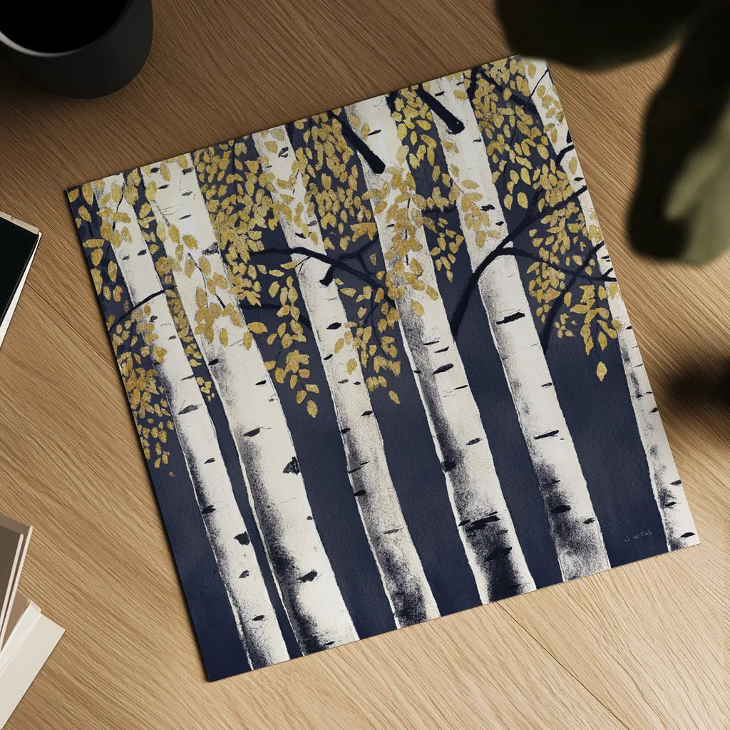 Fresh Forest Indigo II by James Wiens. Shown as a detailed flat fine art print, highlighting archival giclee quality. Available as an archival giclee rolled canvas, fine art paper, or poster print. SKU 56166a.