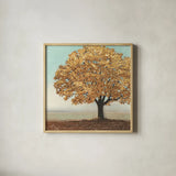 Gold Reflections I by James Wiens. Shown in a natural wood glass frame for a timeless modern aesthetic. Available as an archival giclee rolled canvas, fine art paper, or poster print. SKU 17420a.