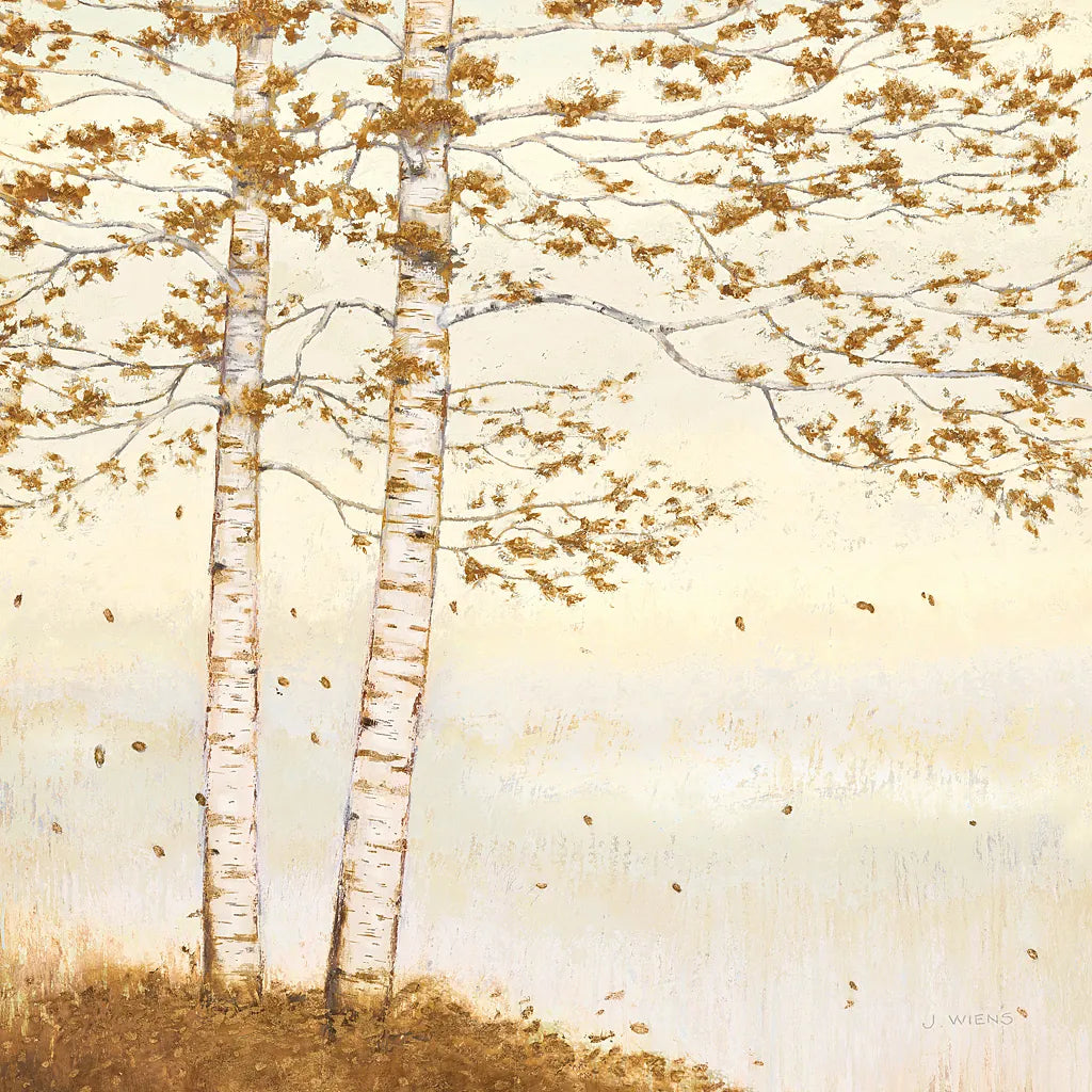 Golden Birch I Off White by James Wiens. SKU 28714a. Archival Giclee Fine art print for wall decor.