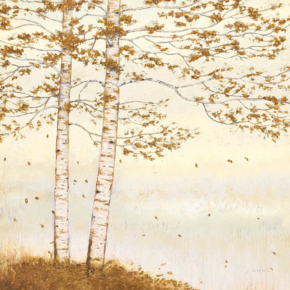 Golden Birch I Off White by James Wiens. SKU 28714a. Archival Giclee Fine art print for wall decor.
