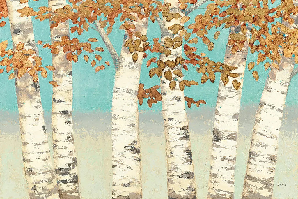 Golden Birches by James Wiens. SKU 12234i. Archival Giclee Fine art print for wall decor.