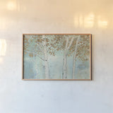 Golden Forest by James Wiens. shown as a paper print in a natural frame. Available as a archival giclee rolled canvas, fine art paper, or poster print. SKU 14531i.