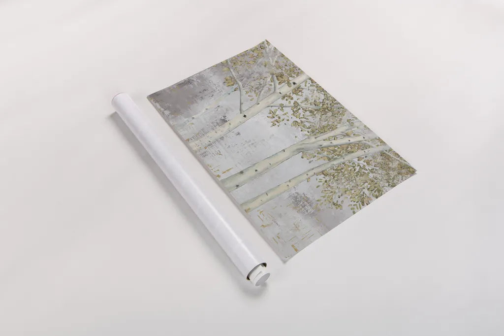 Golden Forest Gray by James Wiens. shown as a rolled paper print. Available as archival giclee rolled canvas, fine art paper, or poster print. SKU 83534i.