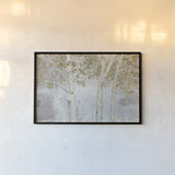 Golden Forest Gray by James Wiens. shown as a paper print in a black flame. Available as a archival giclee rolled canvas, fine art paper, or poster print. SKU 83534i.