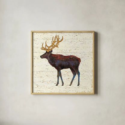 Golden Nature II by James Wiens. Shown in a natural wood glass frame for a timeless modern aesthetic. Available as an archival giclee rolled canvas, fine art paper, or poster print. SKU 17232a.