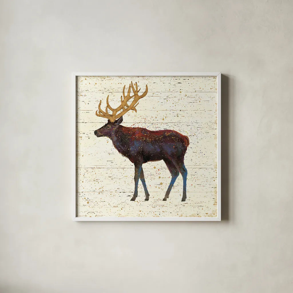 Golden Nature II by James Wiens. Shown in a crisp white glass frame for a clean and minimalist style. Available as an archival giclee rolled canvas, fine art paper, or poster print. SKU 17232a.