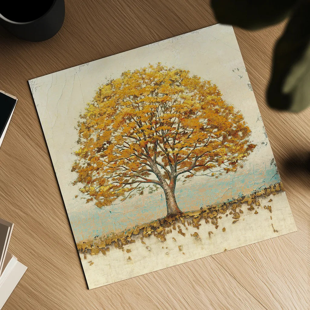 Golden Oak by James Wiens. Shown as a detailed flat fine art print, highlighting archival giclee quality. Available as an archival giclee rolled canvas, fine art paper, or poster print. SKU 12998a.