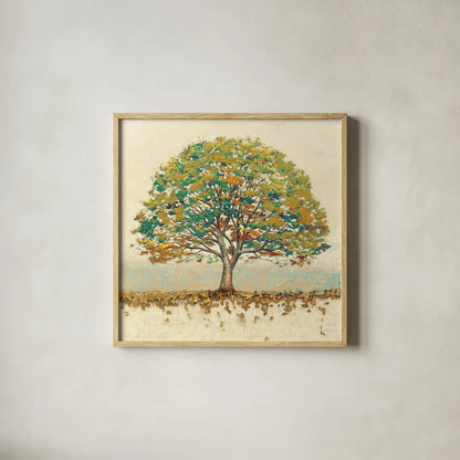 Golden Oak Spice by James Wiens. Shown in a natural wood glass frame for a timeless modern aesthetic. Available as an archival giclee rolled canvas, fine art paper, or poster print. SKU 27536a.