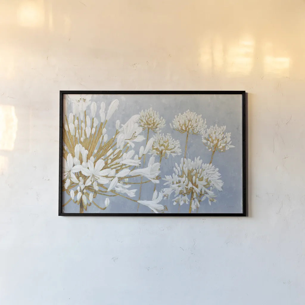 Golden Spring Blue Gray by James Wiens. shown as a paper print in a black flame. Available as a archival giclee rolled canvas, fine art paper, or poster print. SKU 51562i.