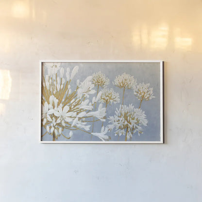 Golden Spring Blue Gray by James Wiens. shown as a paper print in a white frame. Available as a archival giclee rolled canvas, fine art paper, or poster print. SKU 51562i.
