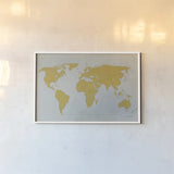 Golden World by James Wiens. shown as a paper print in a white frame. Available as a archival giclee rolled canvas, fine art paper, or poster print. SKU 69550i.