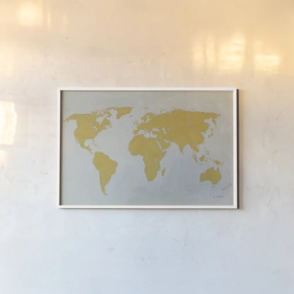 Golden World by James Wiens. shown as a paper print in a white frame. Available as a archival giclee rolled canvas, fine art paper, or poster print. SKU 69550i.