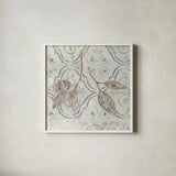 Gracefully Blue III by James Wiens. Shown in a crisp white glass frame for a clean and minimalist style. Available as an archival giclee rolled canvas, fine art paper, or poster print. SKU 38343a.