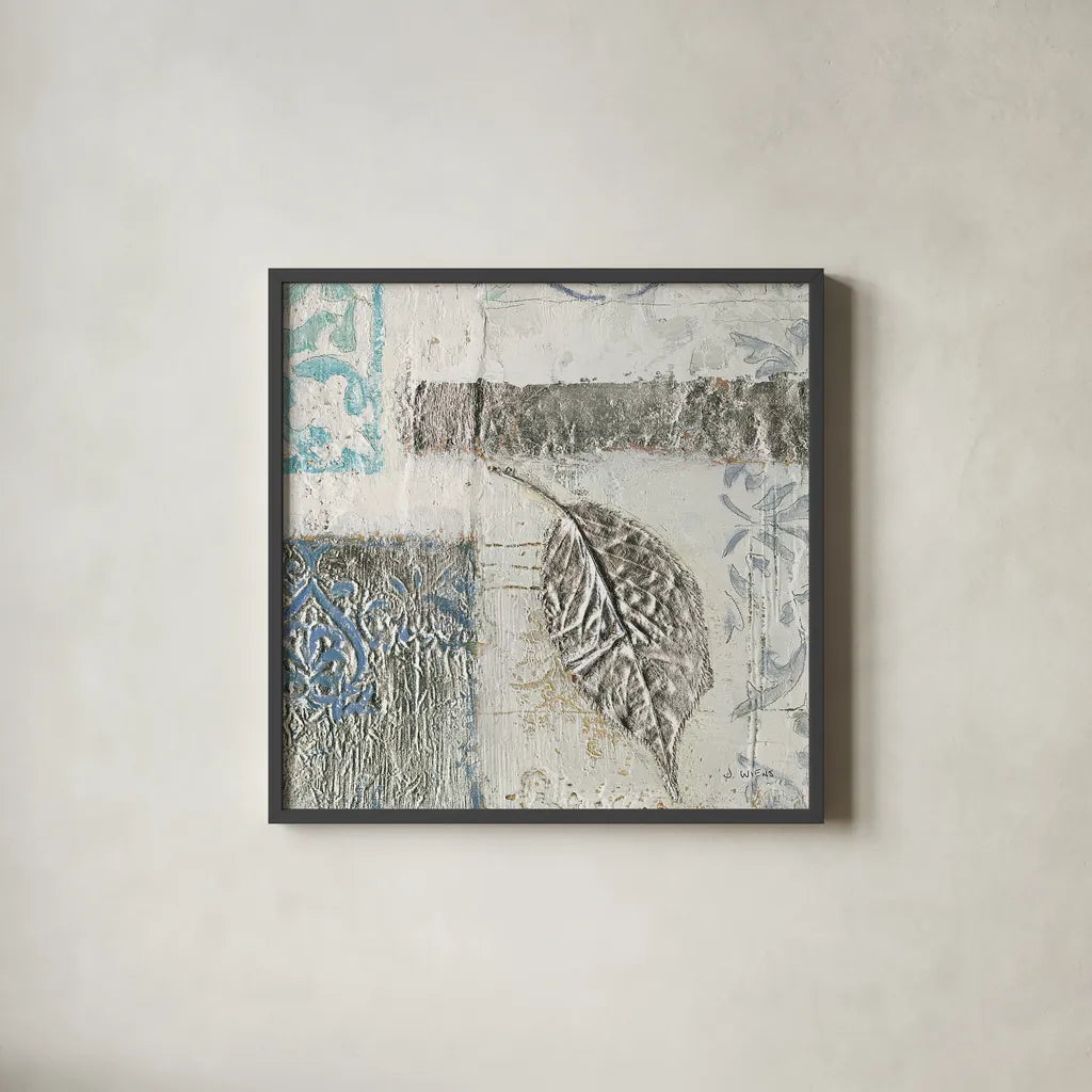 Gracefully Blue IV by James Wiens. Shown in a sleek black glass frame for a contemporary gallery look. Available as an archival giclee rolled canvas, fine art paper, or poster print. SKU 38344a.