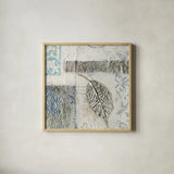 Gracefully Blue IV by James Wiens. Shown in a natural wood glass frame for a timeless modern aesthetic. Available as an archival giclee rolled canvas, fine art paper, or poster print. SKU 38344a.