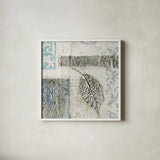Gracefully Blue IV by James Wiens. Shown in a crisp white glass frame for a clean and minimalist style. Available as an archival giclee rolled canvas, fine art paper, or poster print. SKU 38344a.