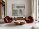 Gracefully Blue IV by James Wiens. Shown as extra-large giant wall art in a modern living room. Available as an archival giclee rolled canvas, fine art paper, or poster print. SKU 38344a.