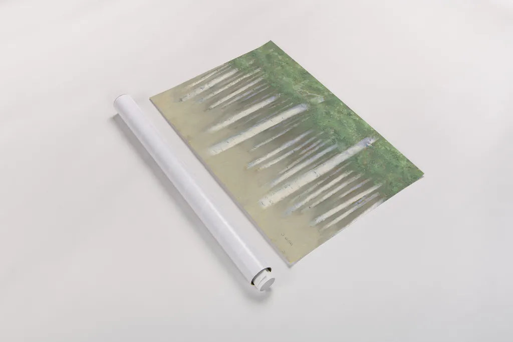 Green Forest Hues I by James Wiens. shown as a rolled paper print. Available as archival giclee rolled canvas, fine art paper, or poster print. SKU 75173i.