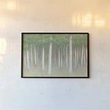 Green Forest Hues I by James Wiens. shown as a paper print in a black flame. Available as a archival giclee rolled canvas, fine art paper, or poster print. SKU 75173i.