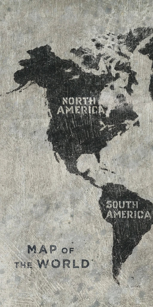 Grunge World Map Panel I by James Wiens