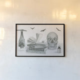 Halloween Treats I by James Wiens. shown as a paper print in a black flame. Available as a archival giclee rolled canvas, fine art paper, or poster print. SKU 78884i.
