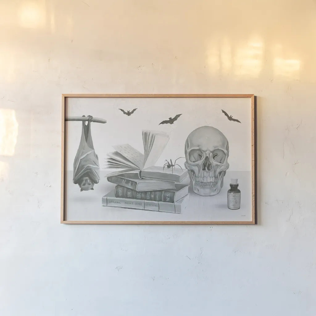 Halloween Treats I by James Wiens. shown as a paper print in a natural frame. Available as a archival giclee rolled canvas, fine art paper, or poster print. SKU 78884i.