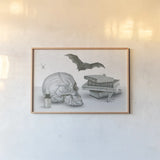 Halloween Treats II by James Wiens. shown as a paper print in a natural frame. Available as a archival giclee rolled canvas, fine art paper, or poster print. SKU 78885i.