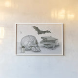 Halloween Treats II by James Wiens. shown as a paper print in a white frame. Available as a archival giclee rolled canvas, fine art paper, or poster print. SKU 78885i.