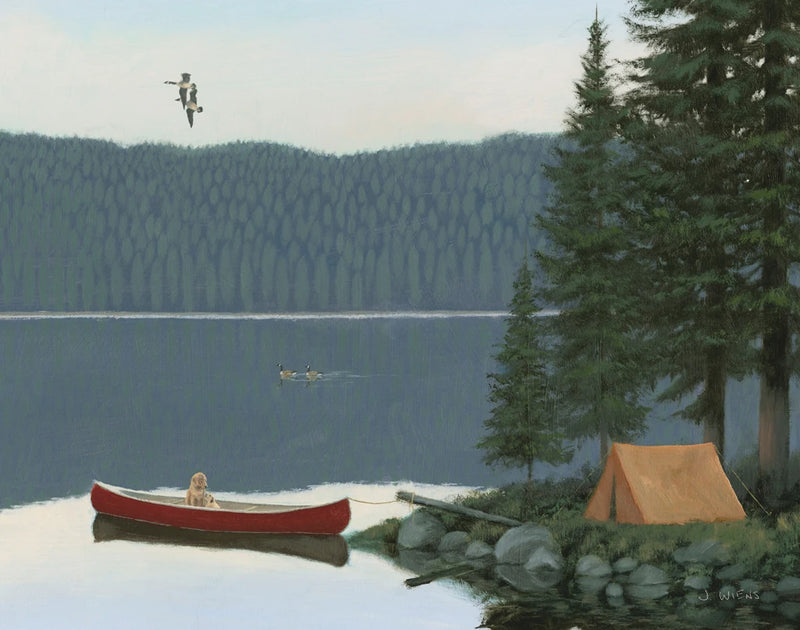 Happy Place IV Red Canoe Crop by James Wiens