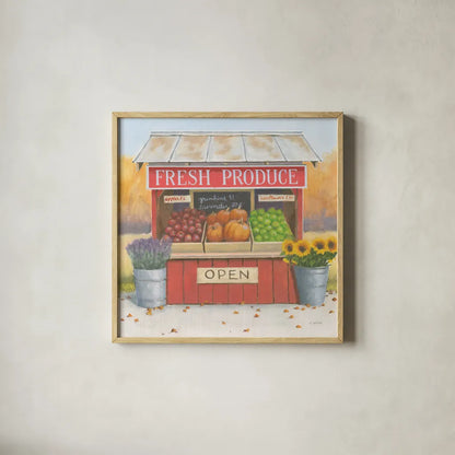 Heartland Harvest Moments II by James Wiens. Shown in a natural wood glass frame for a timeless modern aesthetic. Available as an archival giclee rolled canvas, fine art paper, or poster print. SKU 41538a.