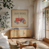 Heartland Harvest Moments V by James Wiens. Shown in a natural wood frame in a cozy modern living room. Available as an archival giclee rolled canvas, fine art paper, or poster print. SKU 41541a.