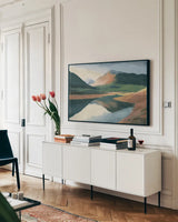 High North Crop by James Wiens. shown as a framed stretched canvas in a living room above a console. Available as a archival giclee rolled canvas, fine art paper, or poster print. SKU 78279i.