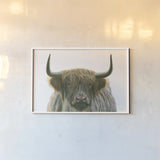 Highlander by James Wiens. shown as a paper print in a white frame. Available as a archival giclee rolled canvas, fine art paper, or poster print. SKU 56447i.