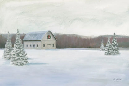 Holiday Winter Barn by James Wiens. SKU 75657i. Archival Giclee Fine art print for wall decor.