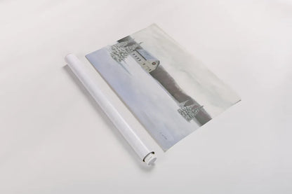 Holiday Winter Barn by James Wiens. shown as a rolled paper print. Available as archival giclee rolled canvas, fine art paper, or poster print. SKU 75657i.