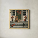 Home Welcoming by James Wiens. Shown in a natural wood glass frame for a timeless modern aesthetic. Available as an archival giclee rolled canvas, fine art paper, or poster print. SKU 19504a.