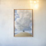 House on the Hill by James Wiens. shown as a paper print in a natural frame. Available as a archival giclee rolled canvas, fine art paper, or poster print. SKU 72484h.